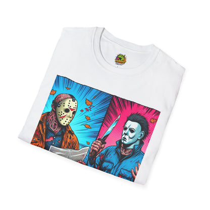 product - Michael Myers Vintage Tee | Jason Voorhees Funny Halloween Picnic Shirt - premium material. limited stock. Order yours now and stand out with this exclusive piece!