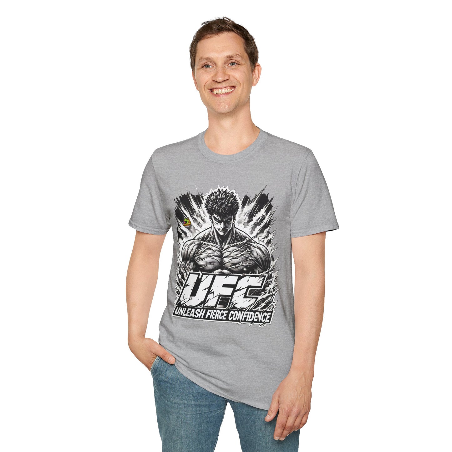 UFC T Shirt | Unleash Fierce Confidence | UFC Tee with Baki Anime T Shirt Motivation