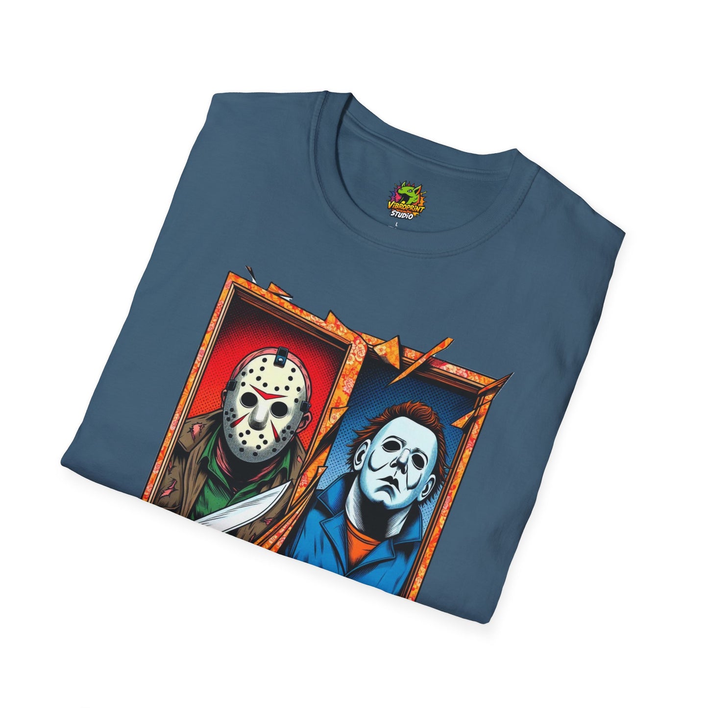 product - Michael Myers Vintage Tee | Jason Voorhees Funny Picnic Scene - premium material. limited stock. Order yours now and stand out with this exclusive piece!