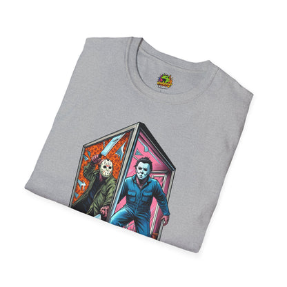 & - Jason & Michael Myers Funny Halloween Shirt | Vintage Horror Tee - custom-made. perfect gift idea. Order yours now and stand out with this exclusive piece!