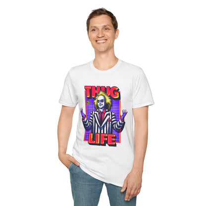 T-Shirt - Beetlejuice Shirt | Halloween Thug Life Tee | Classic Beetlejuice Graphic T-Shirt - custom-made. limited stock. Order yours now and stand out with this exclusive piece!