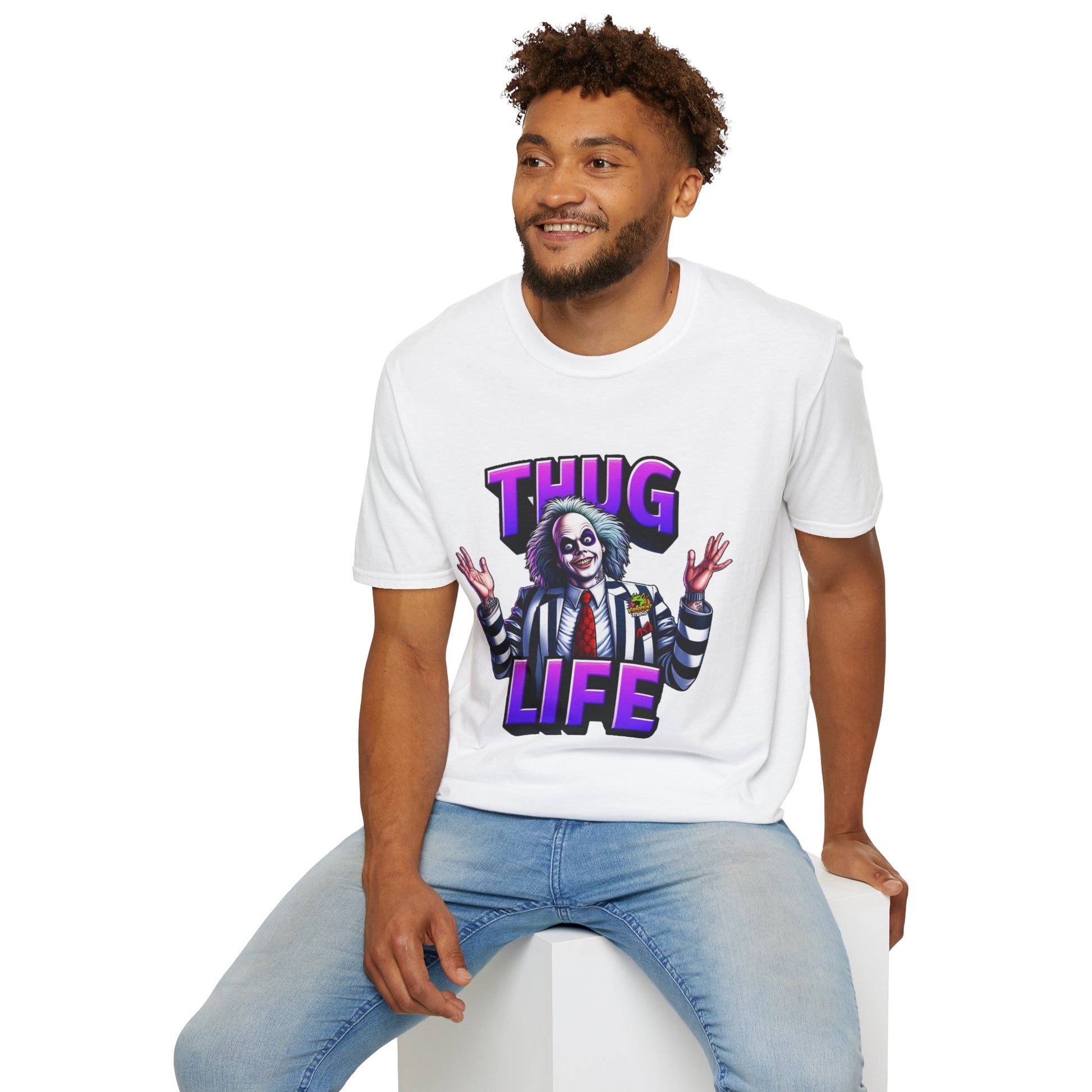 Beetlejuice - Beetlejuice Shirt | Thug Life Halloween Tee | Funny Beetlejuice Graphic T-Shirt - premium material. limited stock. Order yours now and stand out with this exclusive piece!