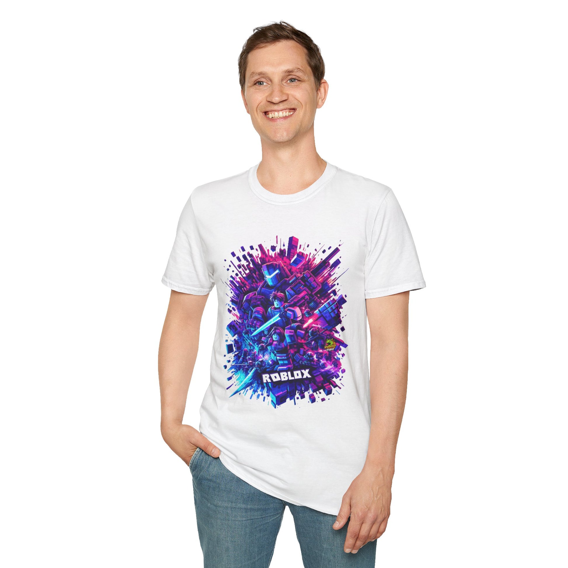 T-Shirt - Roblox T-Shirt - Blocky Universe - custom-made. perfect gift idea. Order yours now and stand out with this exclusive piece!