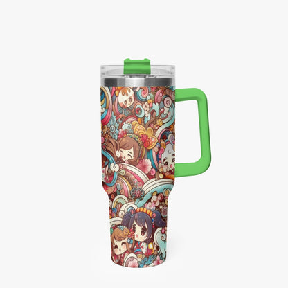 Cup - Stanley cup - Car Tumbler Cup 40oz, Anime & Retro Comic Book Style Insulated Mug, Colorful Superhero Design - premium material. perfect gift idea. Order yours now and stand out with this exclusive piece!