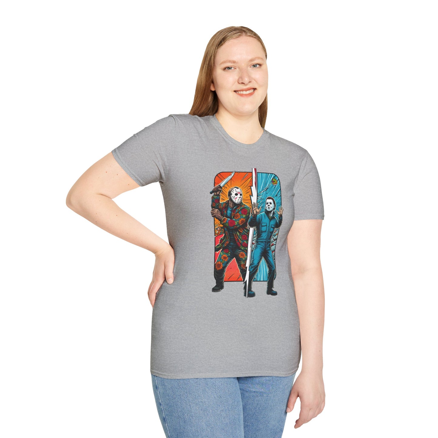 product - Jason Voorhees & Michael Myers Funny Horror Tee | Halloween Shirt - premium material. limited stock. Order yours now and stand out with this exclusive piece!