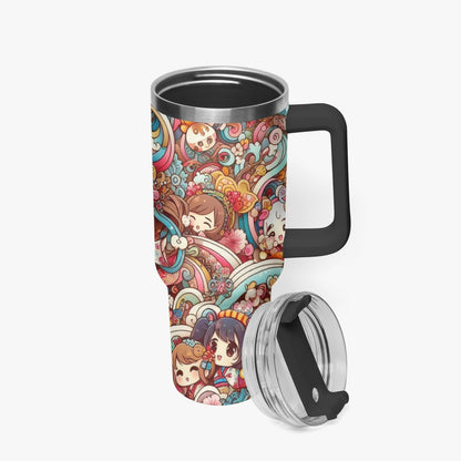 Style - Stanley cup - Car Tumbler Cup 40oz, Anime & Retro Comic Book Style Insulated Mug, Colorful Superhero Design - premium material. perfect gift idea. Order yours now and stand out with this exclusive piece!