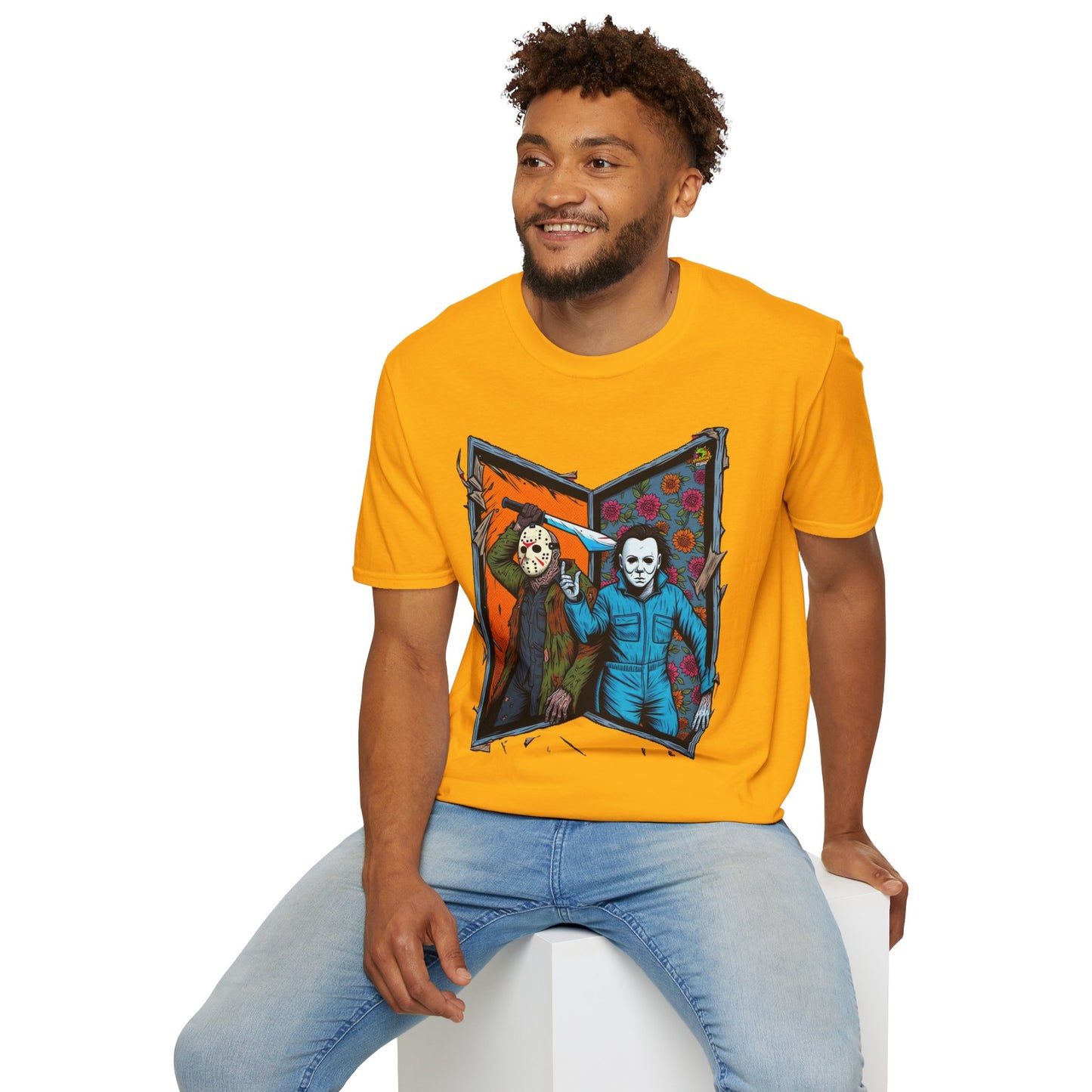 product - Jason Voorhees & Michael Myers T-Shirt | Funny Horror Tee - premium material. limited stock. Order yours now and stand out with this exclusive piece!