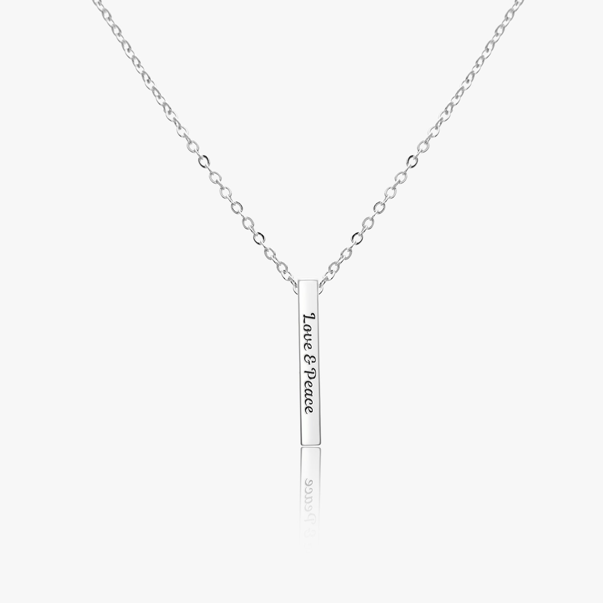 Classic Rectangle Pendant Necklace in 925 Sterling Silver, Copper, and Stainless Steel