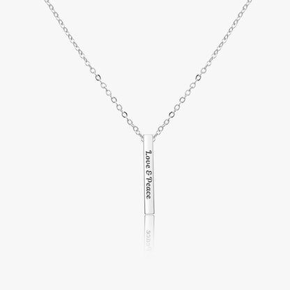 Classic Rectangle Pendant Necklace in 925 Sterling Silver, Copper, and Stainless Steel