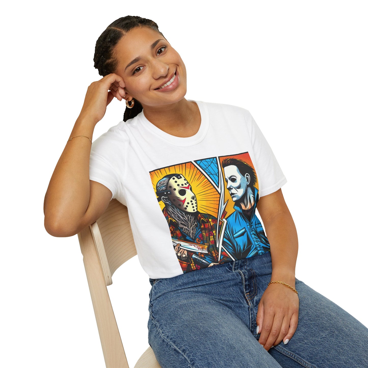 product - Jason & Michael Halloween Shirt | Funny Vintage Horror Tee - custom-made. perfect gift idea. Order yours now and stand out with this exclusive piece!