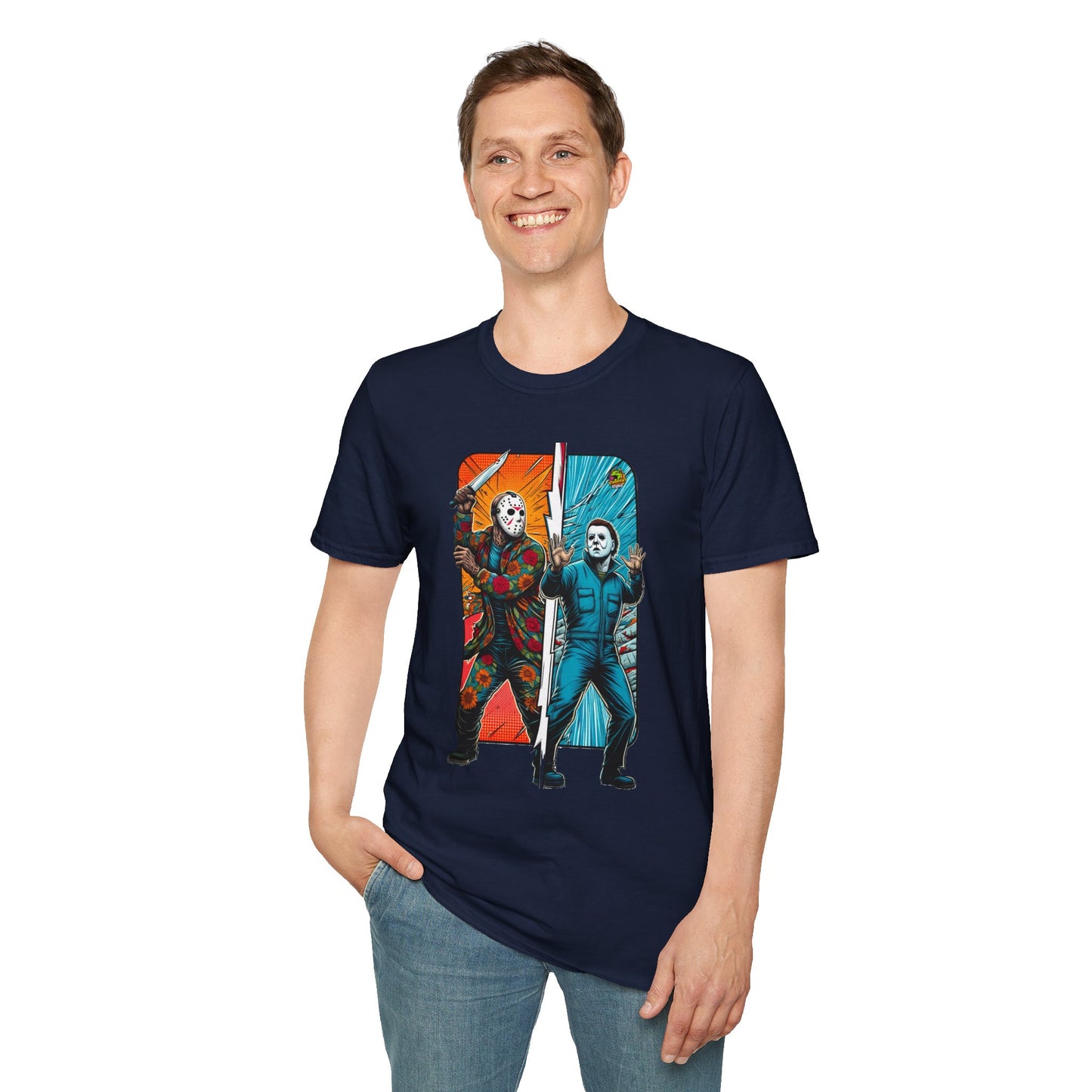 product - Jason Voorhees & Michael Myers Funny Horror Tee | Halloween Shirt - custom-made. limited stock. Order yours now and stand out with this exclusive piece!