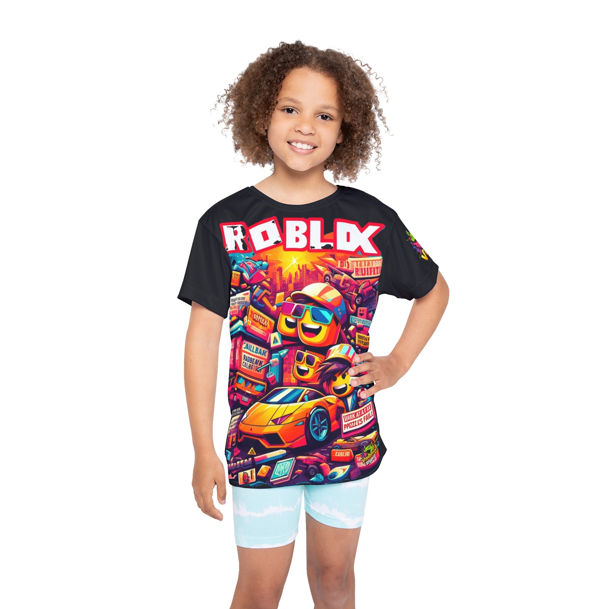 Kid Wearing Roblox Tee - Gaming Graphic Shirt