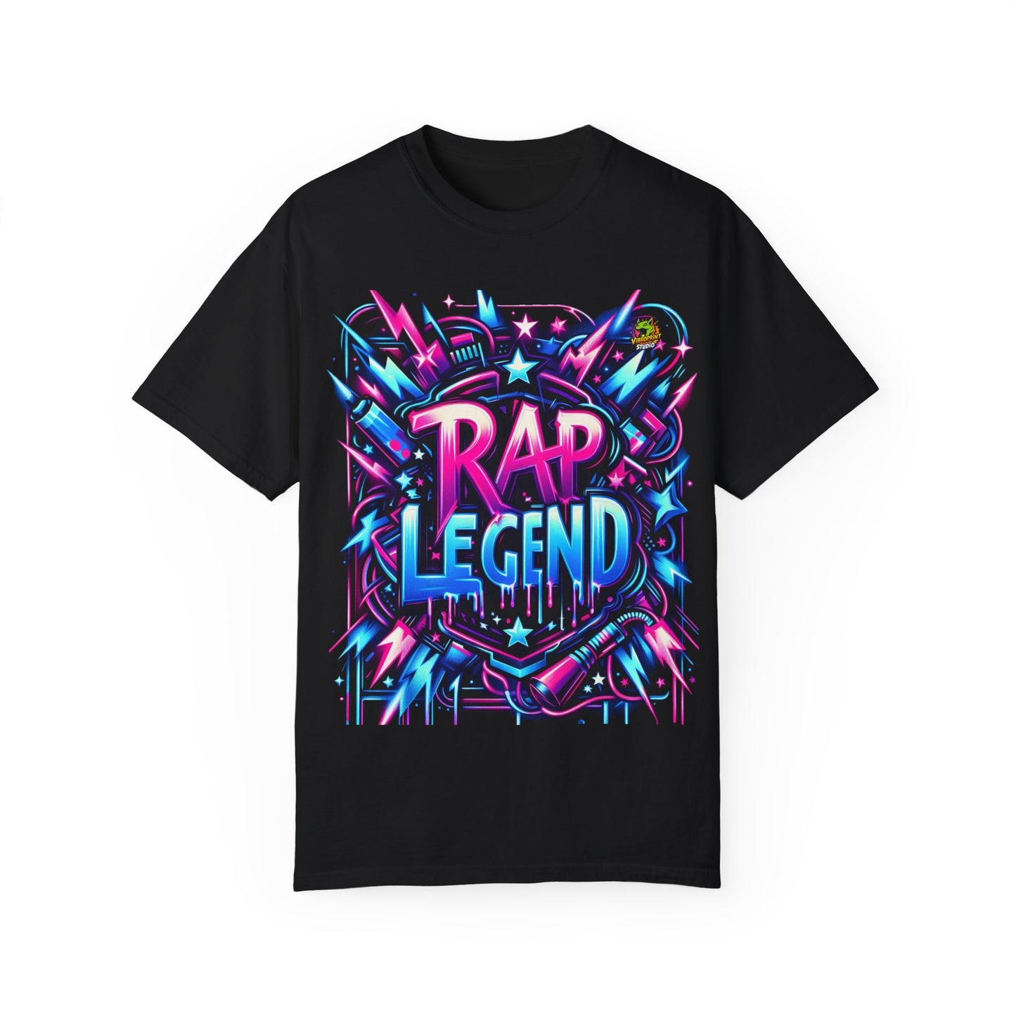 Vivid Neon Graffiti Rapper Merch | Hip-Hop Urban T-Shirt Design - High Quality Image