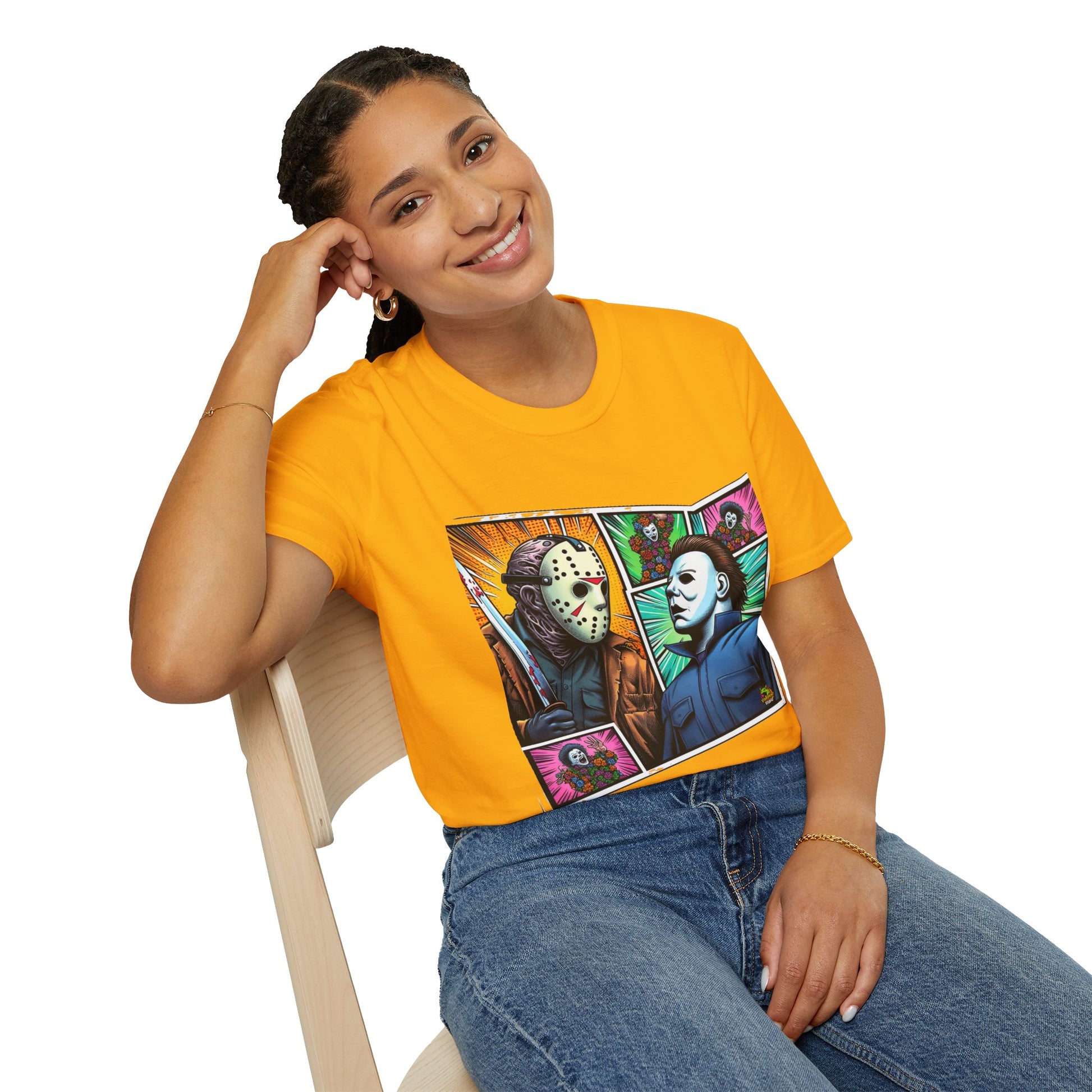 product - Jason Voorhees & Michael Myers Shirt | Funny Vintage Halloween Tee - custom-made. perfect gift idea. Order yours now and stand out with this exclusive piece!