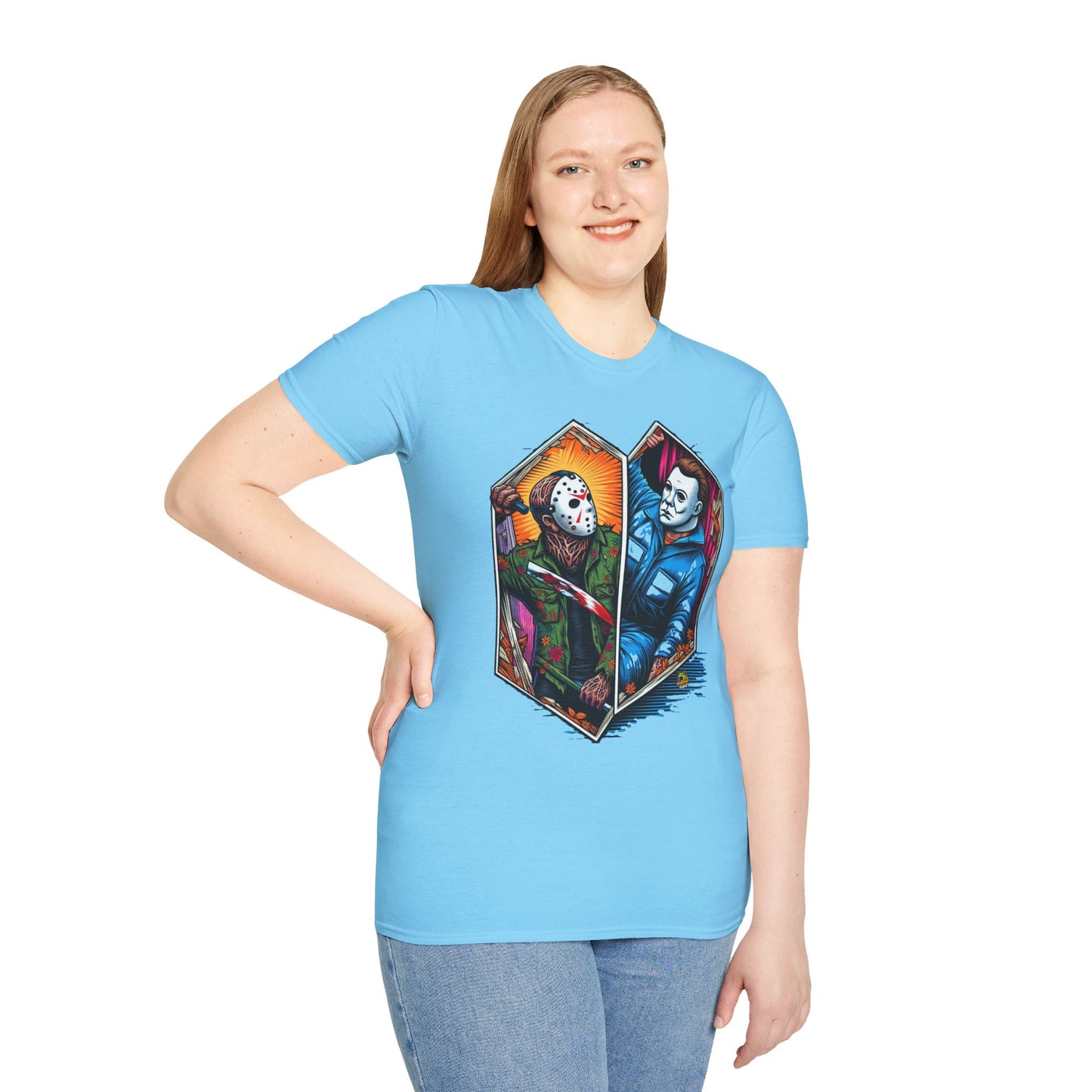 Jason & Michael Funny Halloween T-Shirt | Michael Myers Vintage Tee