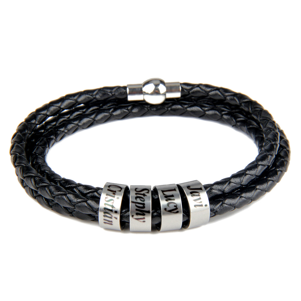 Unique - Personalized Engraved Titanium Beads Leather Bracelet – Custom Gift for Men & Women with Unique Engraving - custom-made. limited stock. Order yours now and stand out with this exclusive piece!