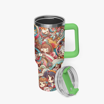 Book - Stanley cup - Car Tumbler Cup 40oz, Anime & Retro Comic Book Style Insulated Mug, Colorful Superhero Design - premium material. perfect gift idea. Order yours now and stand out with this exclusive piece!