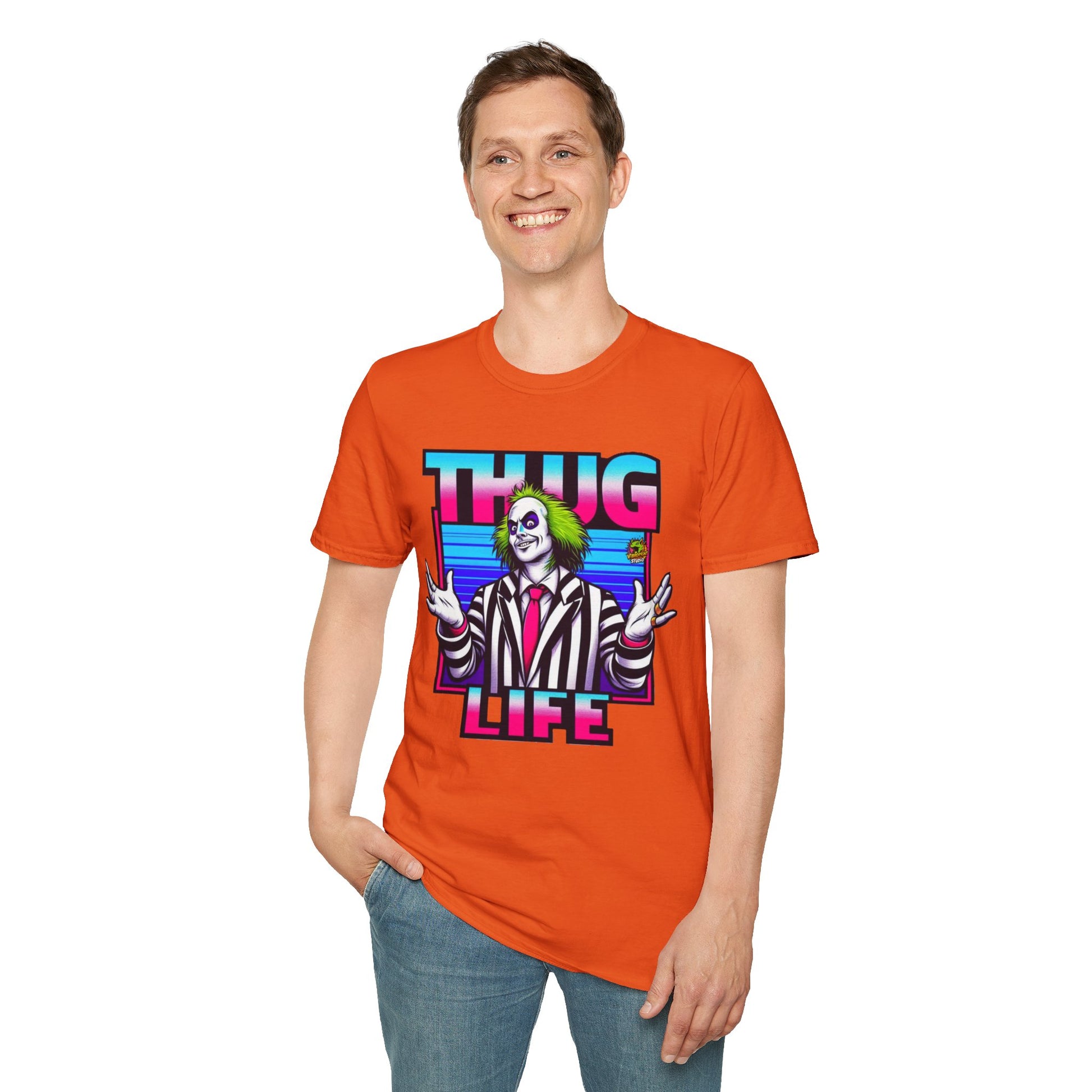 | - Beetlejuice Shirt | Spooky Thug Life Tee | Halloween Beetlejuice Graphic Shirt for Men & Women - custom-made. perfect gift idea. Order yours now and stand out with this exclusive piece!