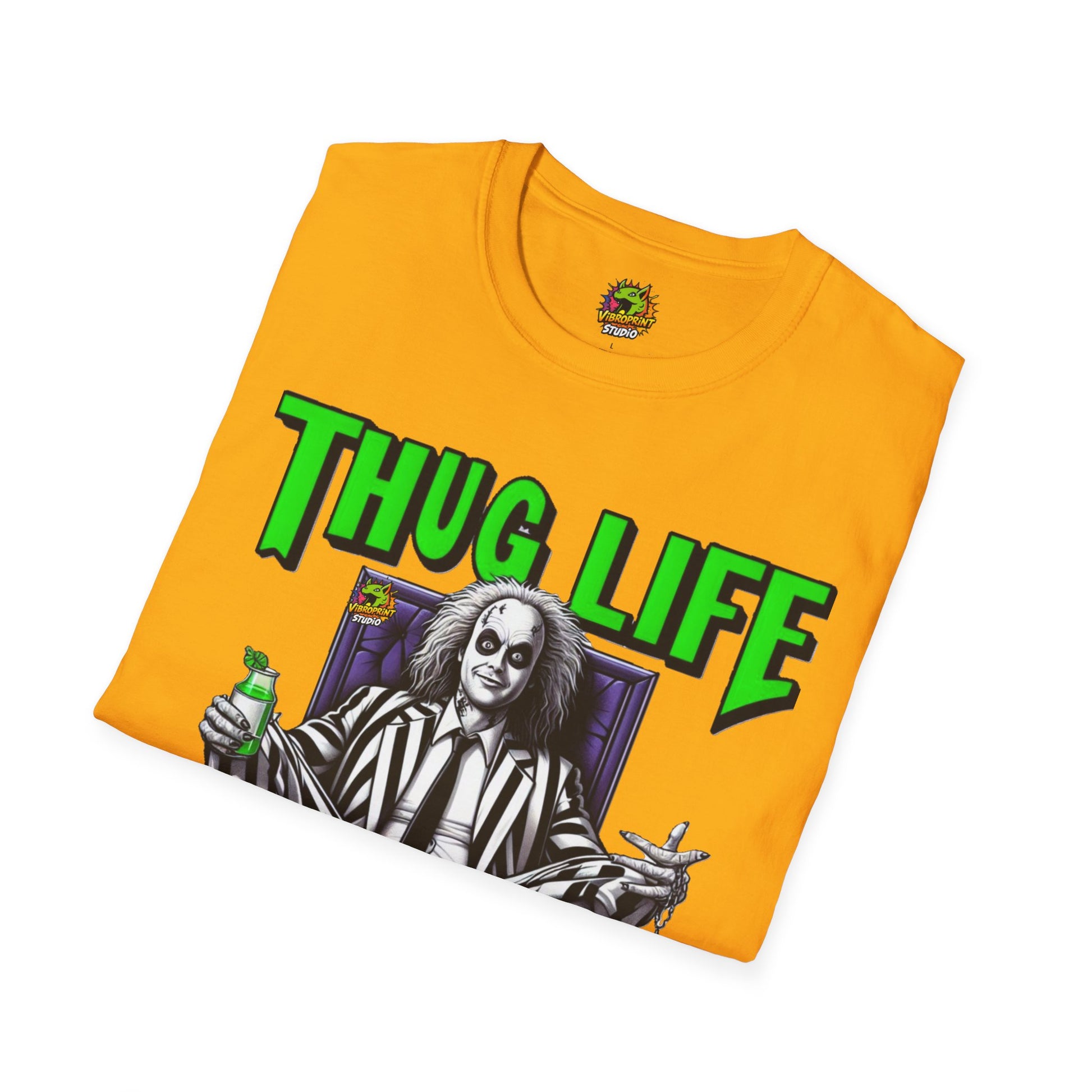 T-Shirt - Beetlejuice Shirt | Thug Life Halloween T-Shirt | Creepy Beetlejuice Graphic Tee - custom-made. perfect gift idea. Order yours now and stand out with this exclusive piece!