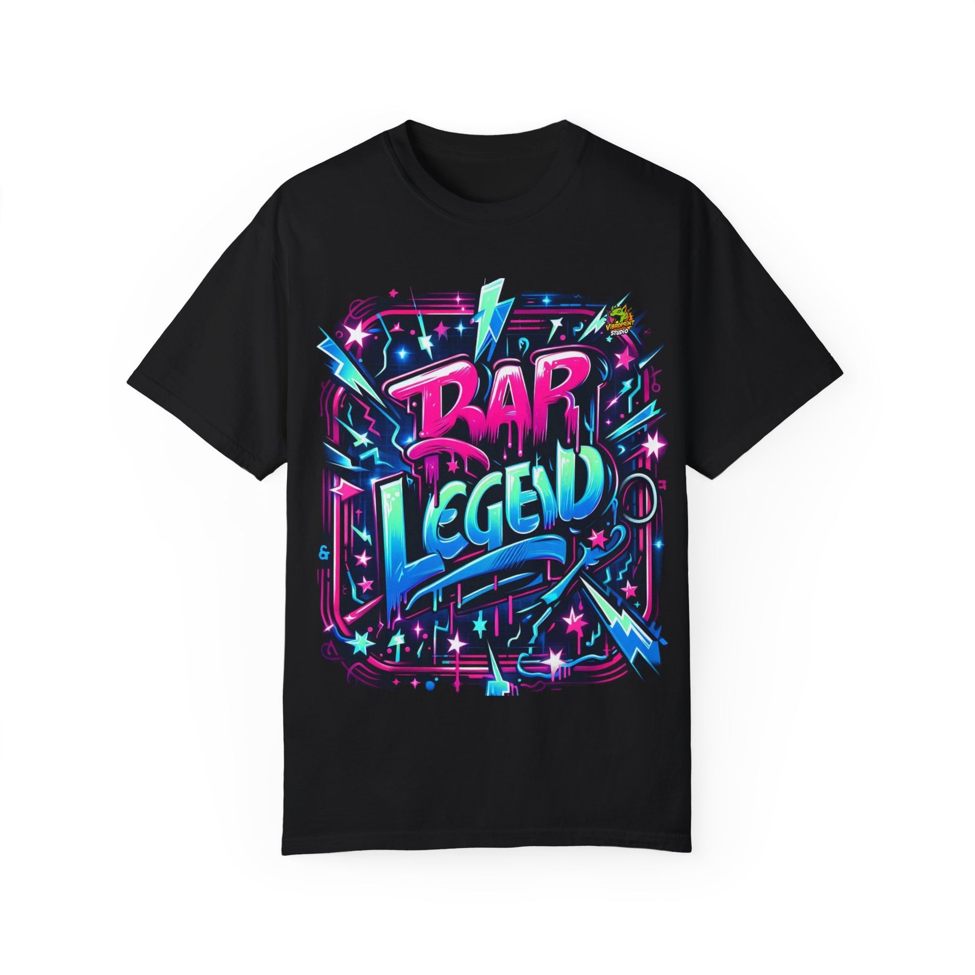 Graffiti Style Rapper Merch T-Shirt | Neon Street Art Hip-Hop Design - High Quality Image