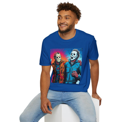 product - Jason Voorhees & Michael Myers Shirt | Funny Vintage Halloween Tee - custom-made. limited stock. Order yours now and stand out with this exclusive piece!