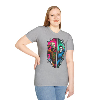 Funny - Michael Myers Vintage Shirt | Jason Voorhees Funny Picnic Scene Tee - premium material. limited stock. Order yours now and stand out with this exclusive piece!