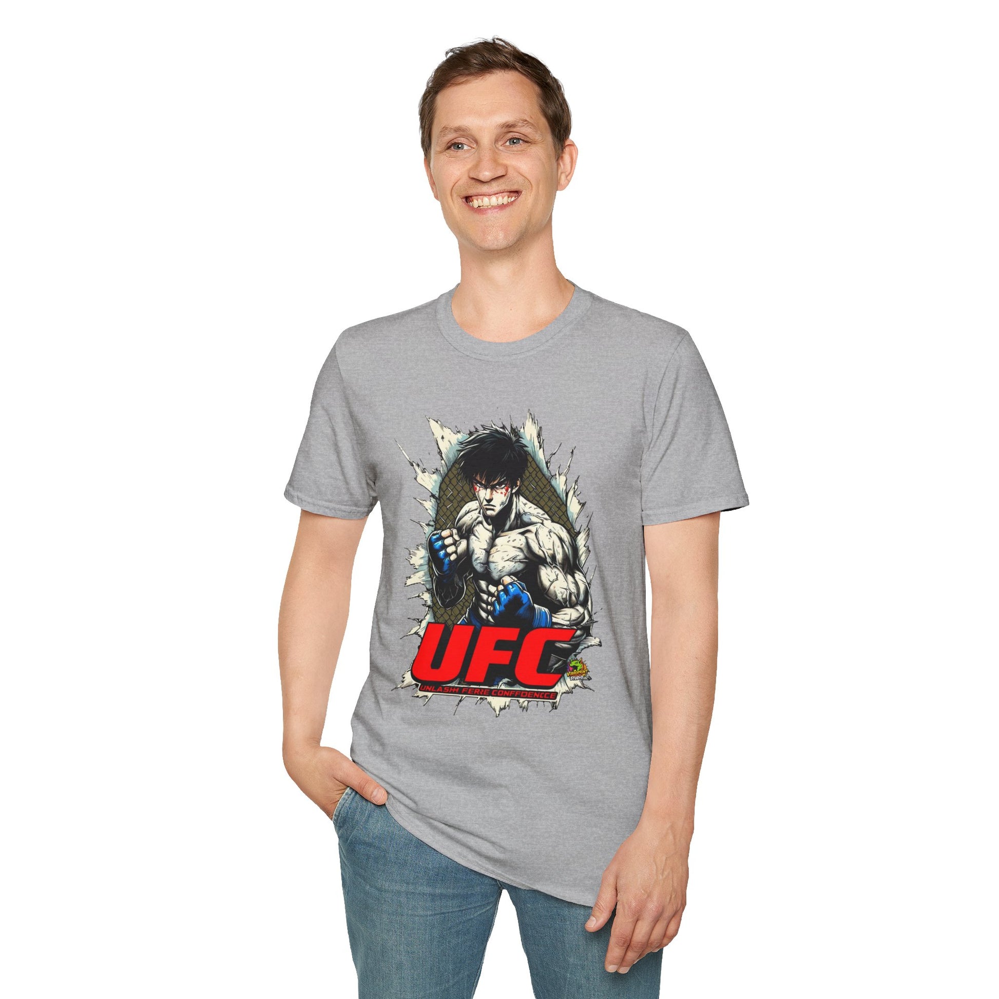 Michael Myers inspired design - UFC T Shirt | Unleash Fierce Confidence | UFC Tee for Anime & Sport Lovers - bold design. spooky season t-shirt with unique flair. Order yours now and stand out with this exclusive piece!