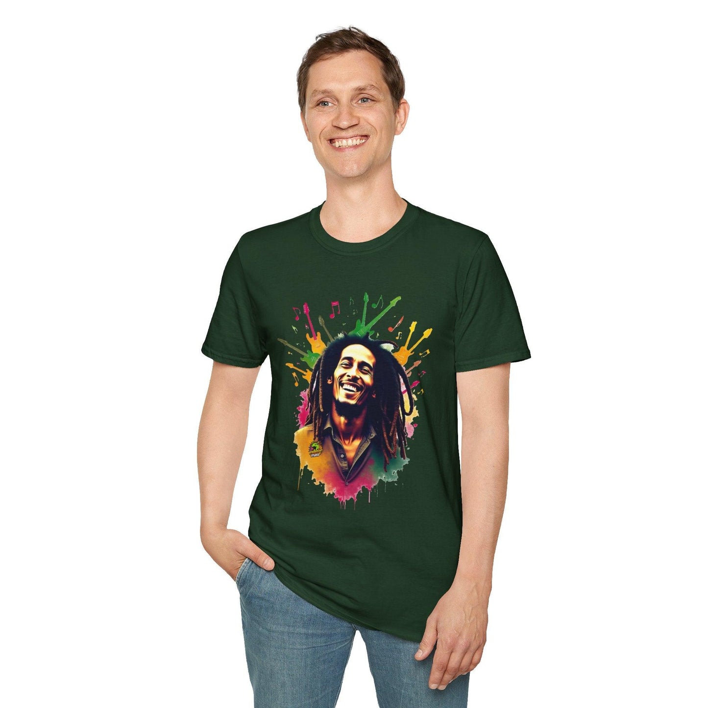 Bob Marley T-Shirt - Vibrant Rasta Energy - VibroPrint Studio