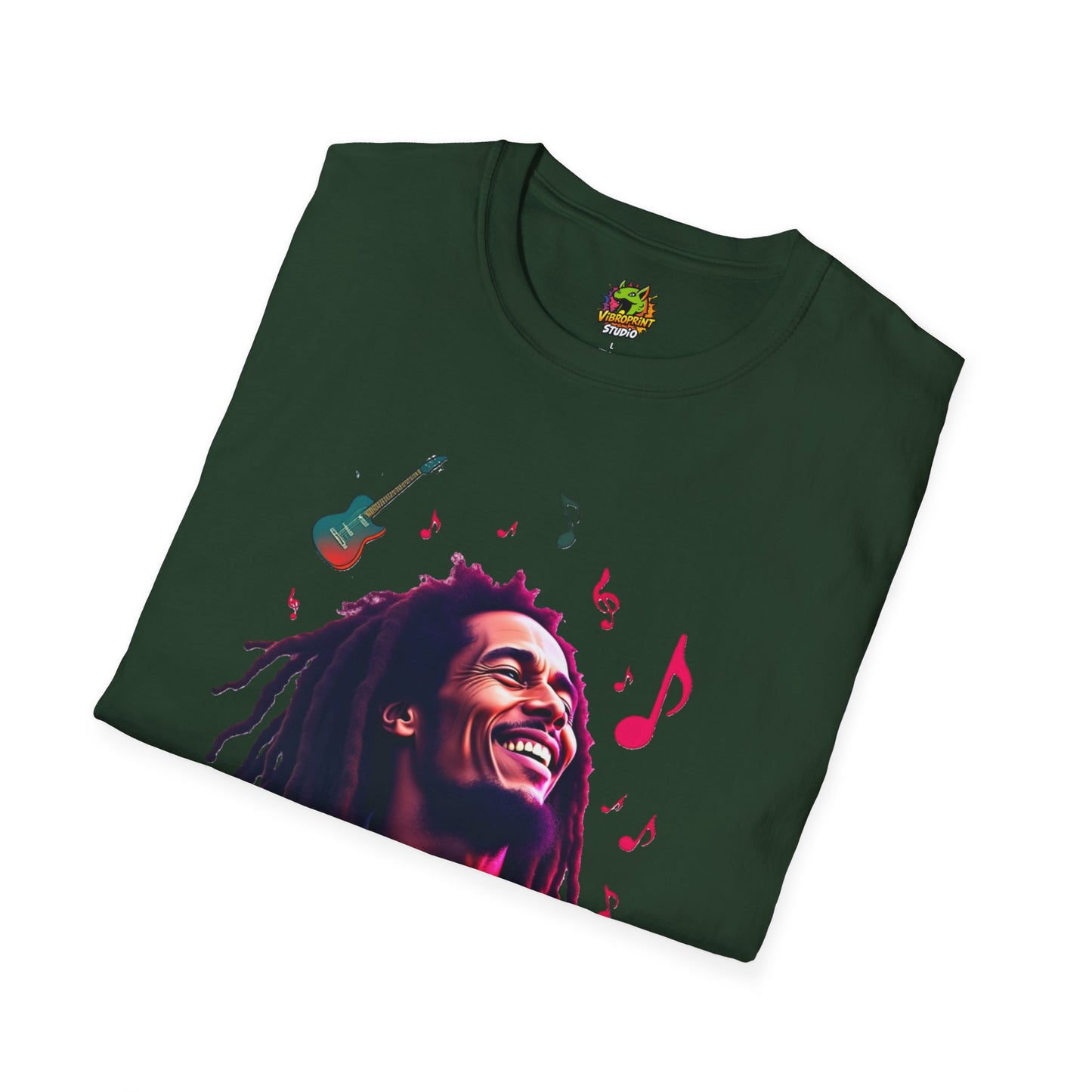 Bob Marley T-Shirt - Vibrant Rasta Revolution - VibroPrint Studio