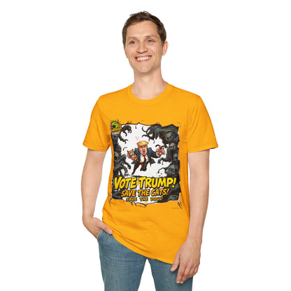 They're - They're Eating the Dogs Tee | Satire Trump Election Shirt | Funny Meme Graphic T-Shirt - custom-made. limited stock. Order yours now and stand out with this exclusive piece!