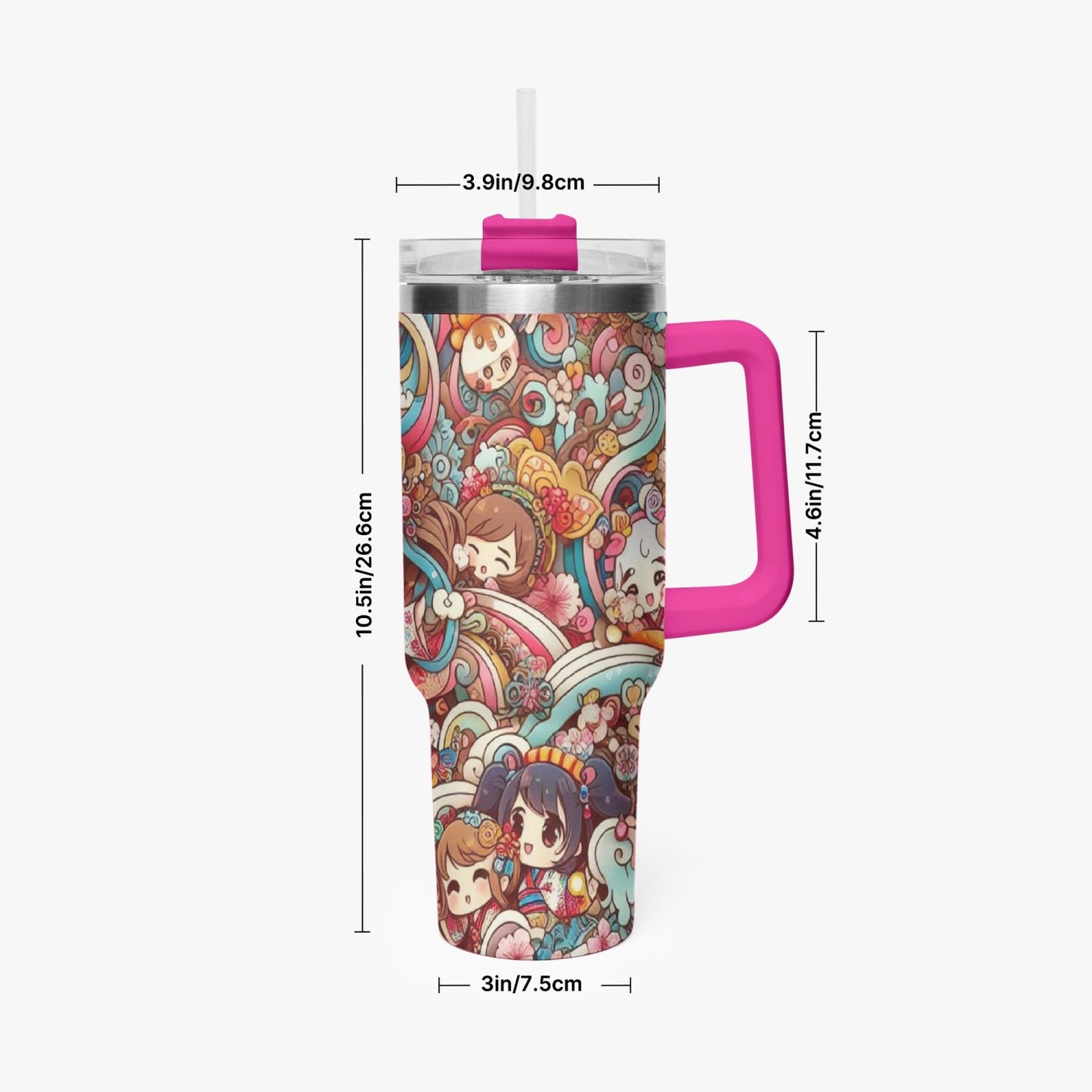 Car - Stanley cup - Car Tumbler Cup 40oz, Anime & Retro Comic Book Style Insulated Mug, Colorful Superhero Design - premium material. perfect gift idea. Order yours now and stand out with this exclusive piece!