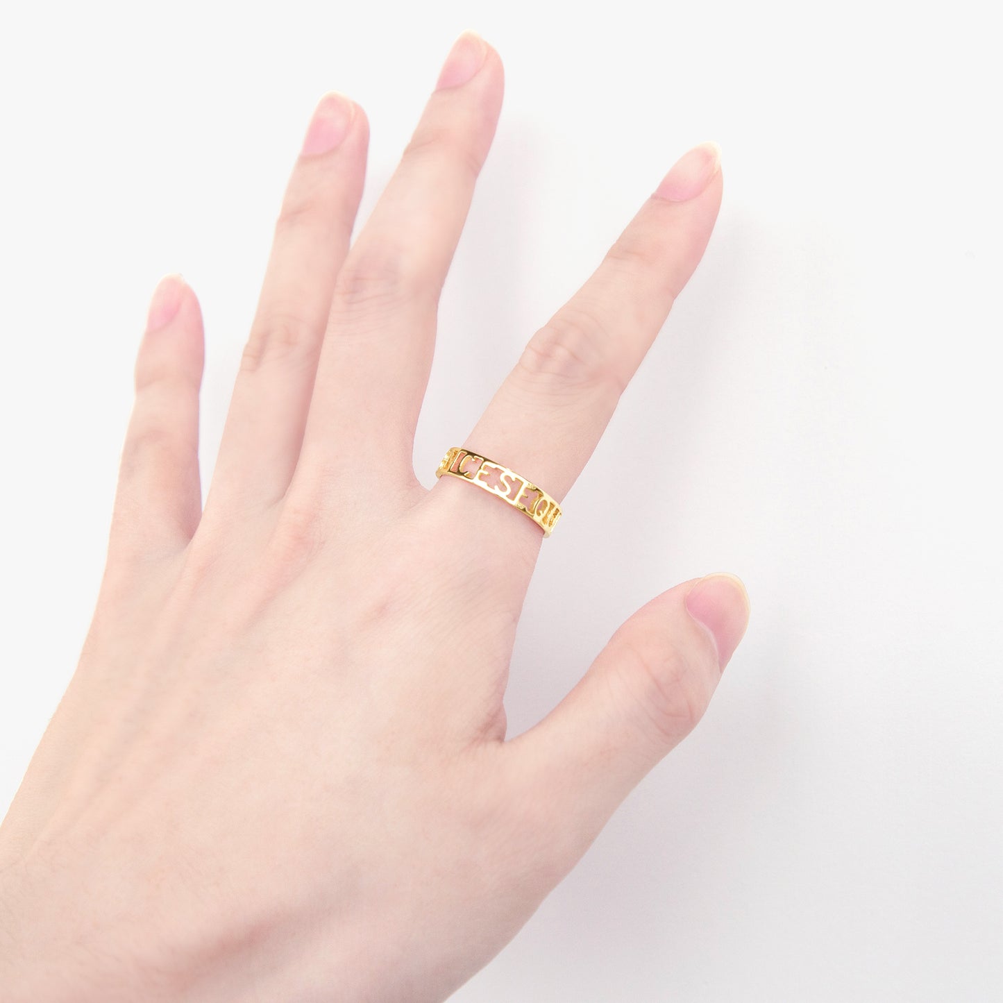 Elegant Gift Box Open, revealing a personalized Roman Numeral Ring in Gold, a perfect present for anniversaries. (Focuses on the gifting aspect and occasion, broadening appeal)