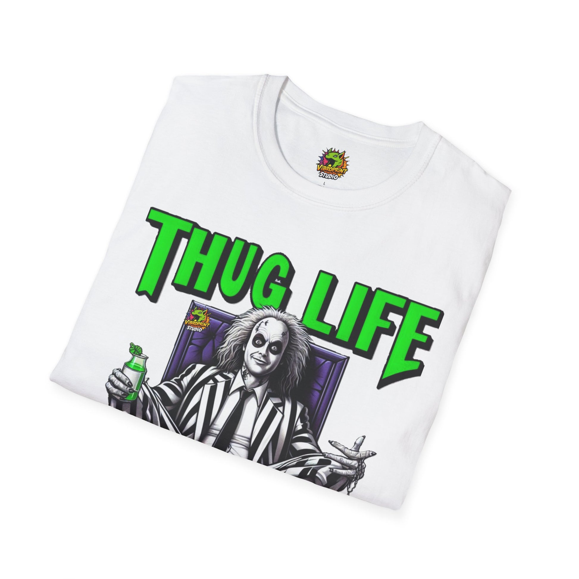 Thug - Beetlejuice Shirt | Thug Life Halloween T-Shirt | Creepy Beetlejuice Graphic Tee - premium material. limited stock. Order yours now and stand out with this exclusive piece!