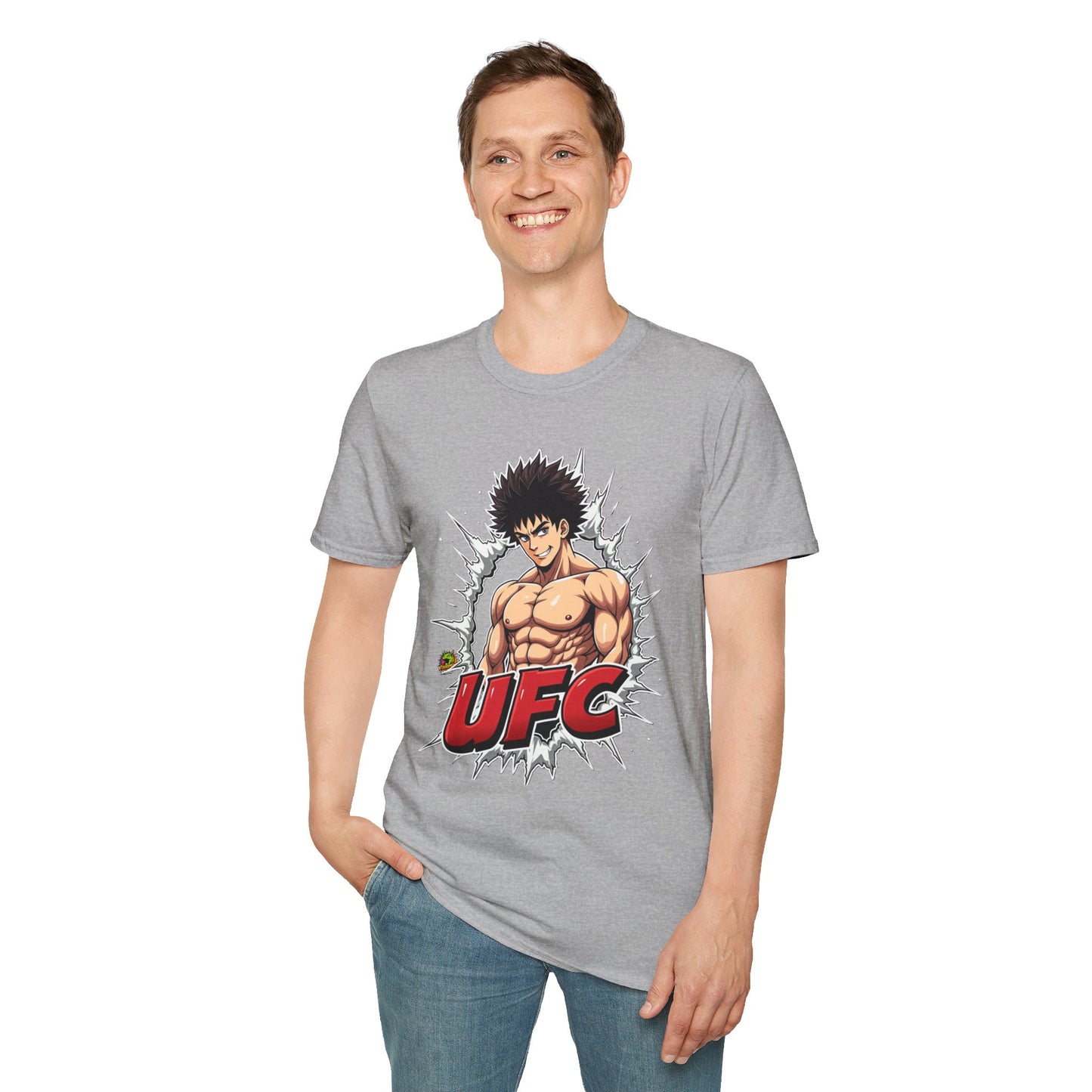 with - UFC T Shirt | Unleash Fierce Confidence | Motivational UFC Tee with Baki Anime Elements - custom-made. limited stock. Order yours now and stand out with this exclusive piece!