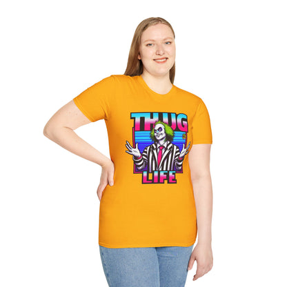 Halloween - Beetlejuice Shirt | Spooky Thug Life Tee | Halloween Beetlejuice Graphic Shirt for Men & Women - premium material. perfect gift idea. Order yours now and stand out with this exclusive piece!