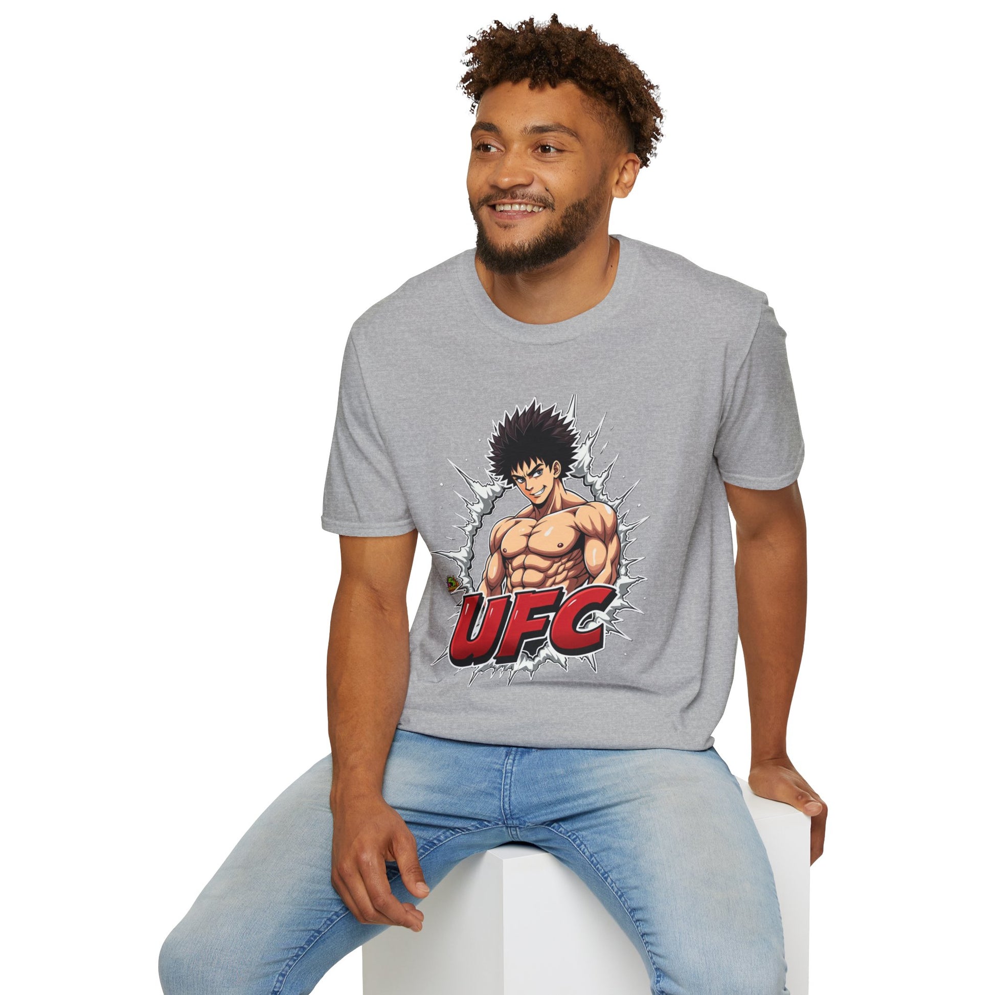 Fierce - UFC T Shirt | Unleash Fierce Confidence | Motivational UFC Tee with Baki Anime Elements - premium material. limited stock. Order yours now and stand out with this exclusive piece!