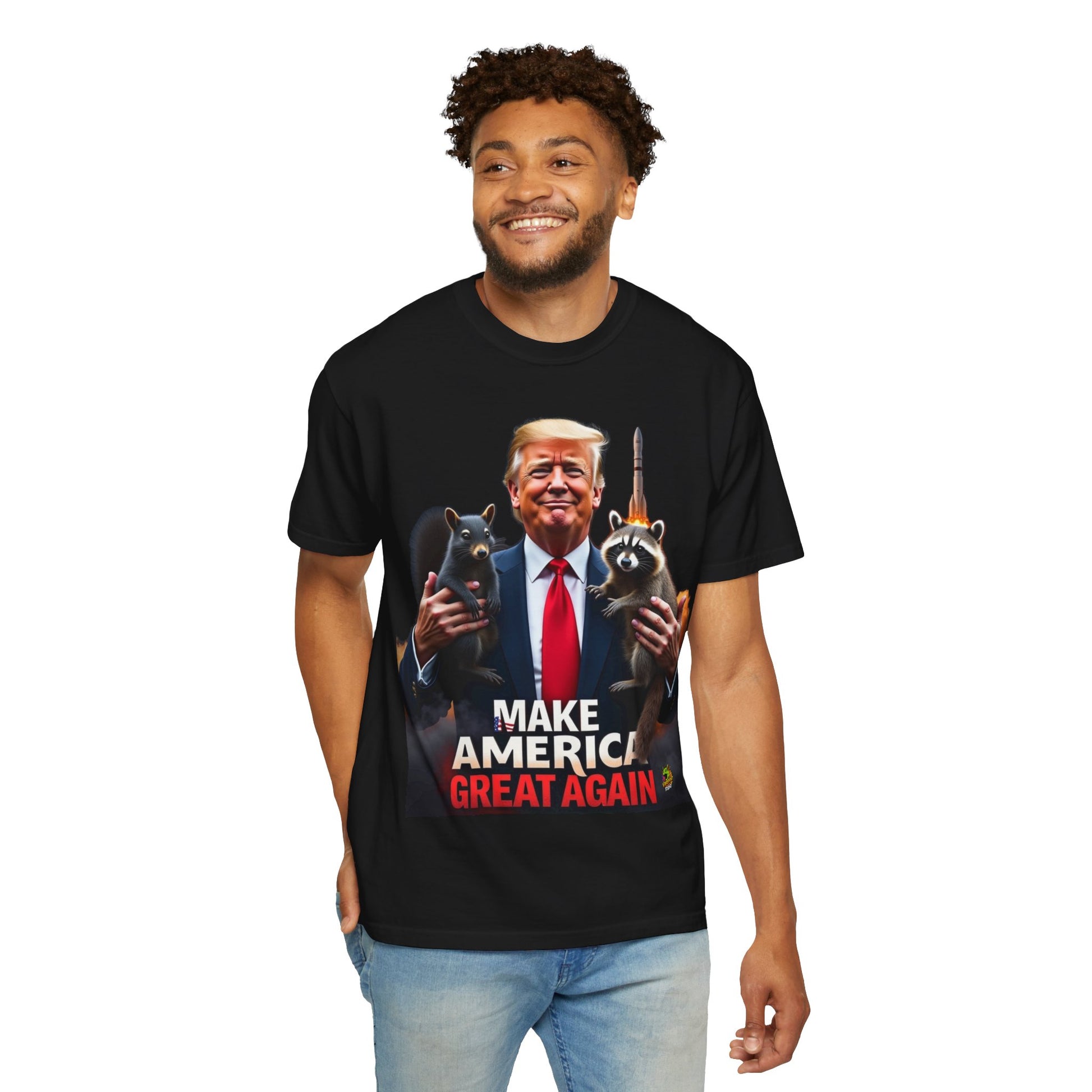 America - Peanut the Squirrel & Trump Make America Great Again T-shirt – SpaceX Launch 3D Patriotic Design - premium material. perfect gift idea. Order yours now and stand out with this exclusive piece!