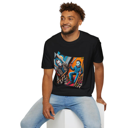 product - Michael Myers Vintage Shirt | Jason & Michael Halloween Picnic Tee - custom-made. perfect gift idea. Order yours now and stand out with this exclusive piece!