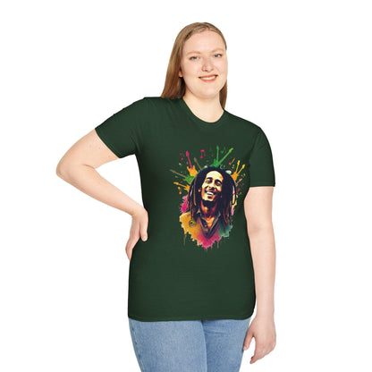 Bob Marley T-Shirt - Vibrant Rasta Energy - VibroPrint Studio