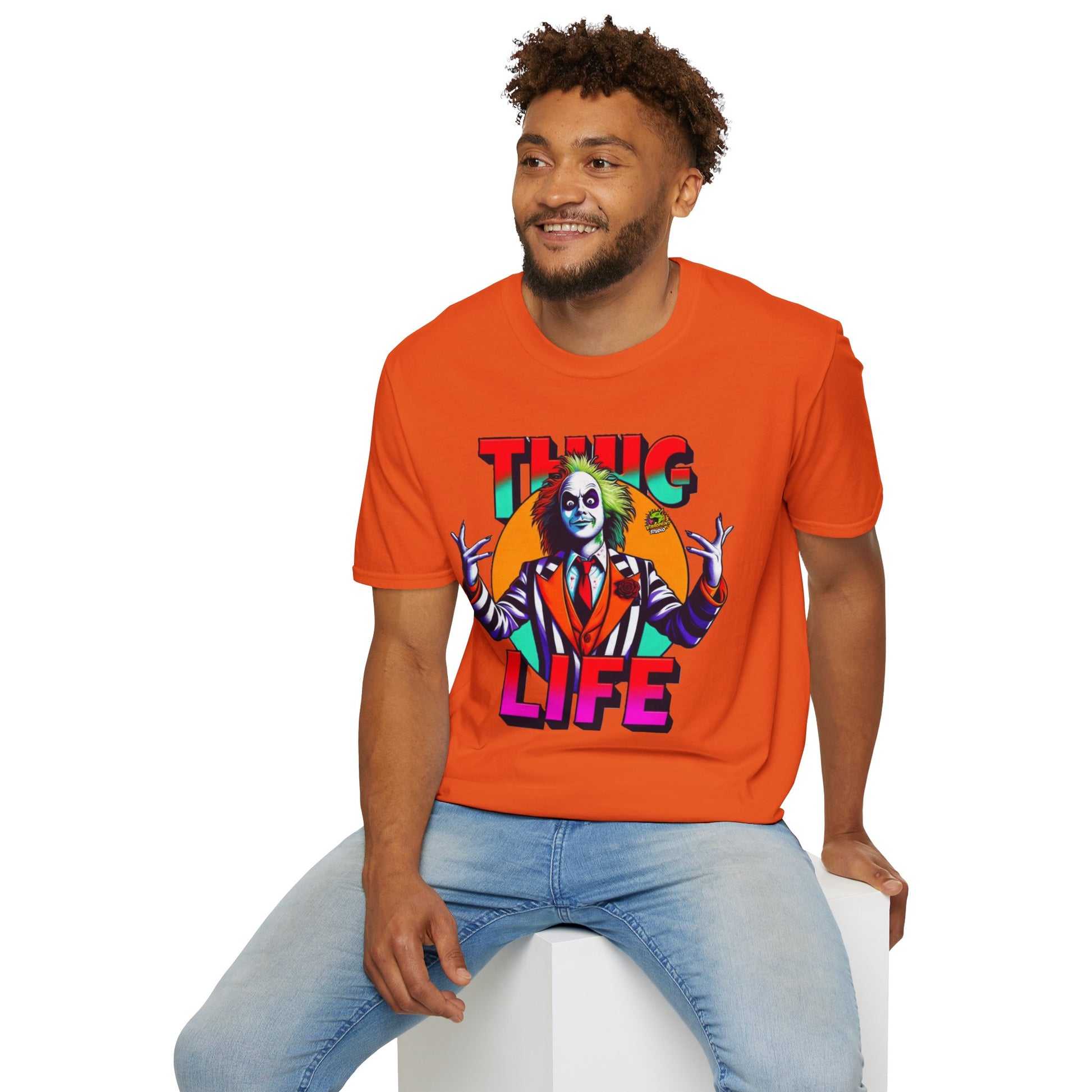 Thug - Beetlejuice Shirt | Thug Life Halloween T-Shirt | Creepy Beetlejuice Graphic Tee - premium material. perfect gift idea. Order yours now and stand out with this exclusive piece!