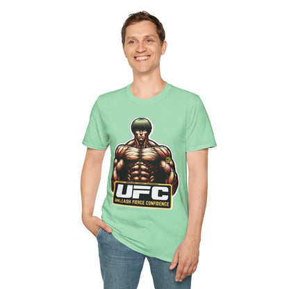 UFC T Shirt | Unleash Fierce Confidence | UFC Tee with Baki Anime Elements for Athletes