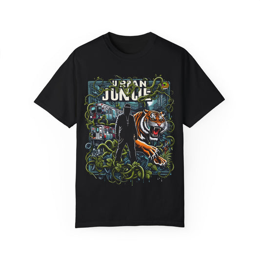 Urban Jungle Rhythms Rapper Merch | City Meets Nature T-Shirt Design - High Quality Image