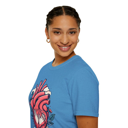 Unisex Valentine's Day T-Shirt on Model - Casual softstyle gift idea