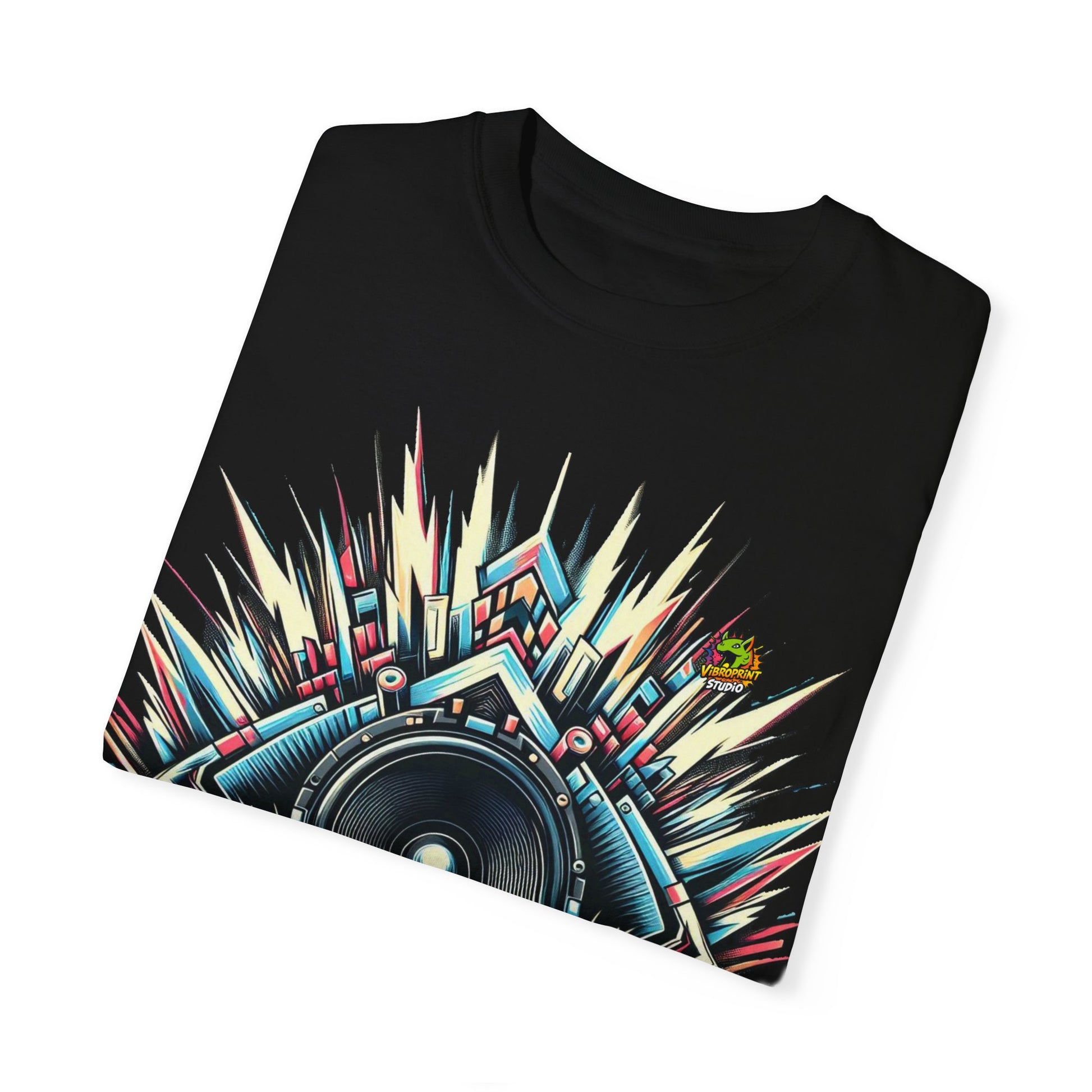 Music - Booming Sound Waves Rapper Merch | Street Music Beats T-Shirt Design - custom-made. limited stock. Order yours now and stand out with this exclusive piece!