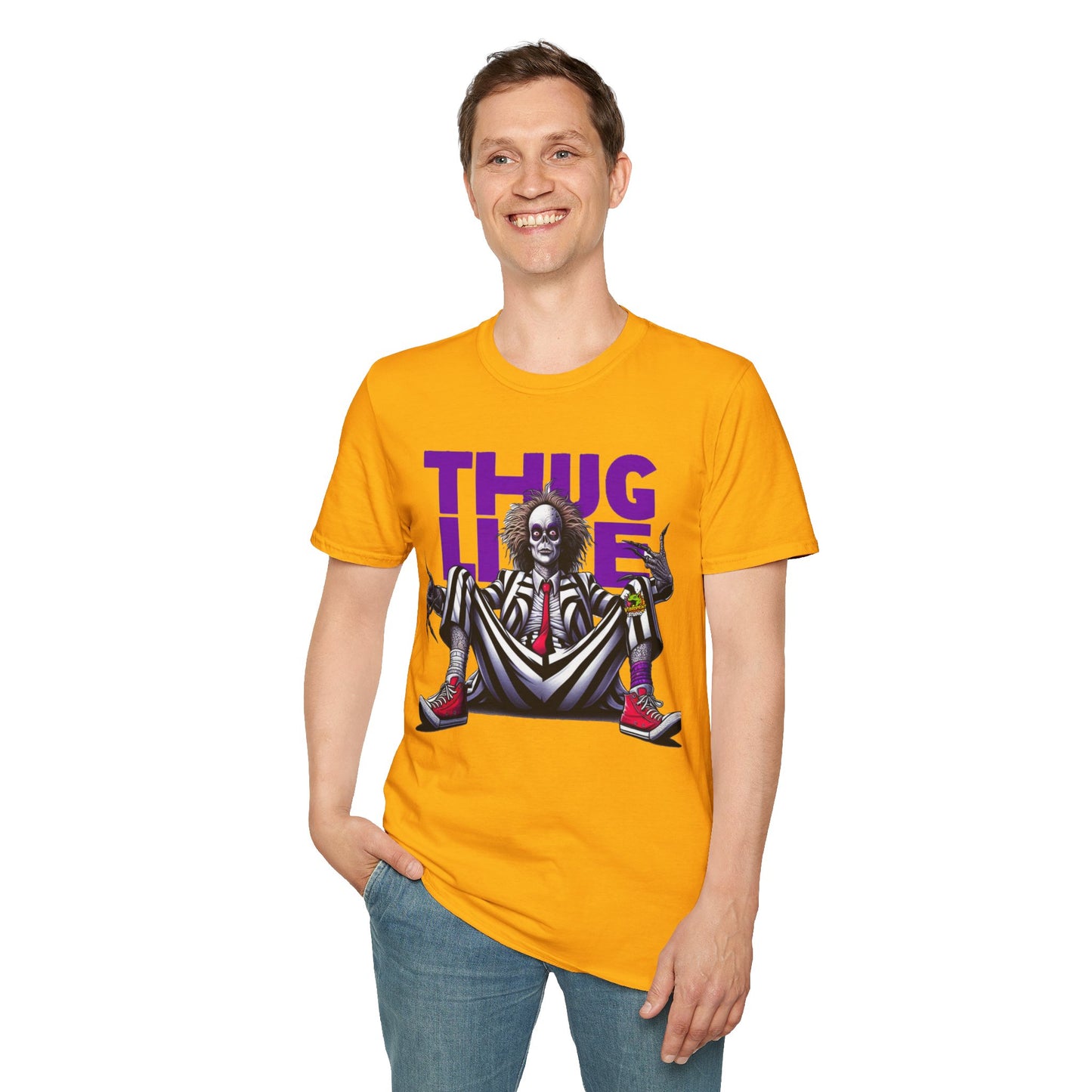 Halloween - Beetlejuice Shirt | Thug Life Halloween Tee | Classic Beetlejuice Graphic T-Shirt for Fans - premium material. limited stock. Order yours now and stand out with this exclusive piece!