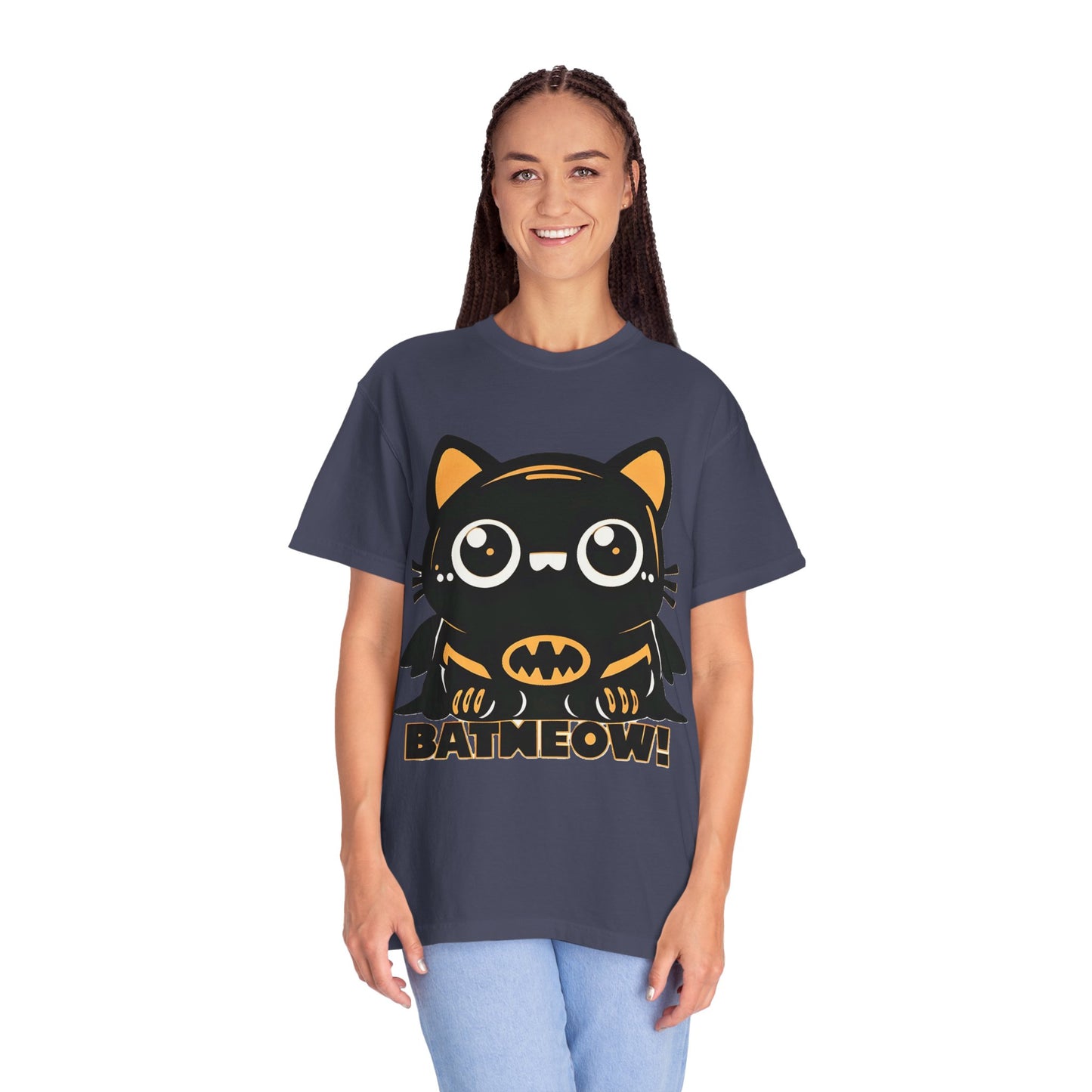 Superhero Cat T-Shirt - Cute Batman-Inspired Parody Design for Cat Lovers