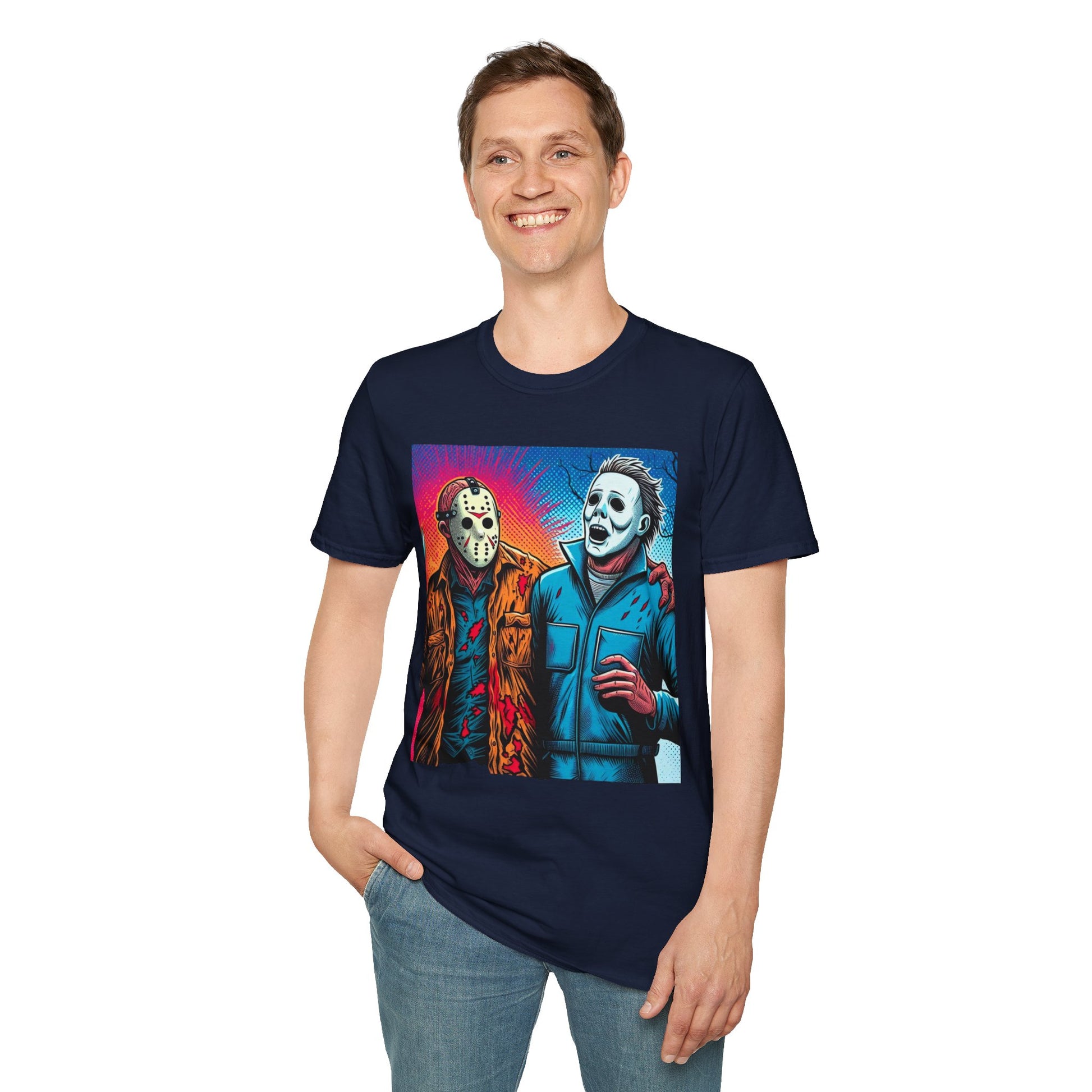 product - Jason Voorhees & Michael Myers Shirt | Funny Vintage Halloween Tee - custom-made. limited stock. Order yours now and stand out with this exclusive piece!