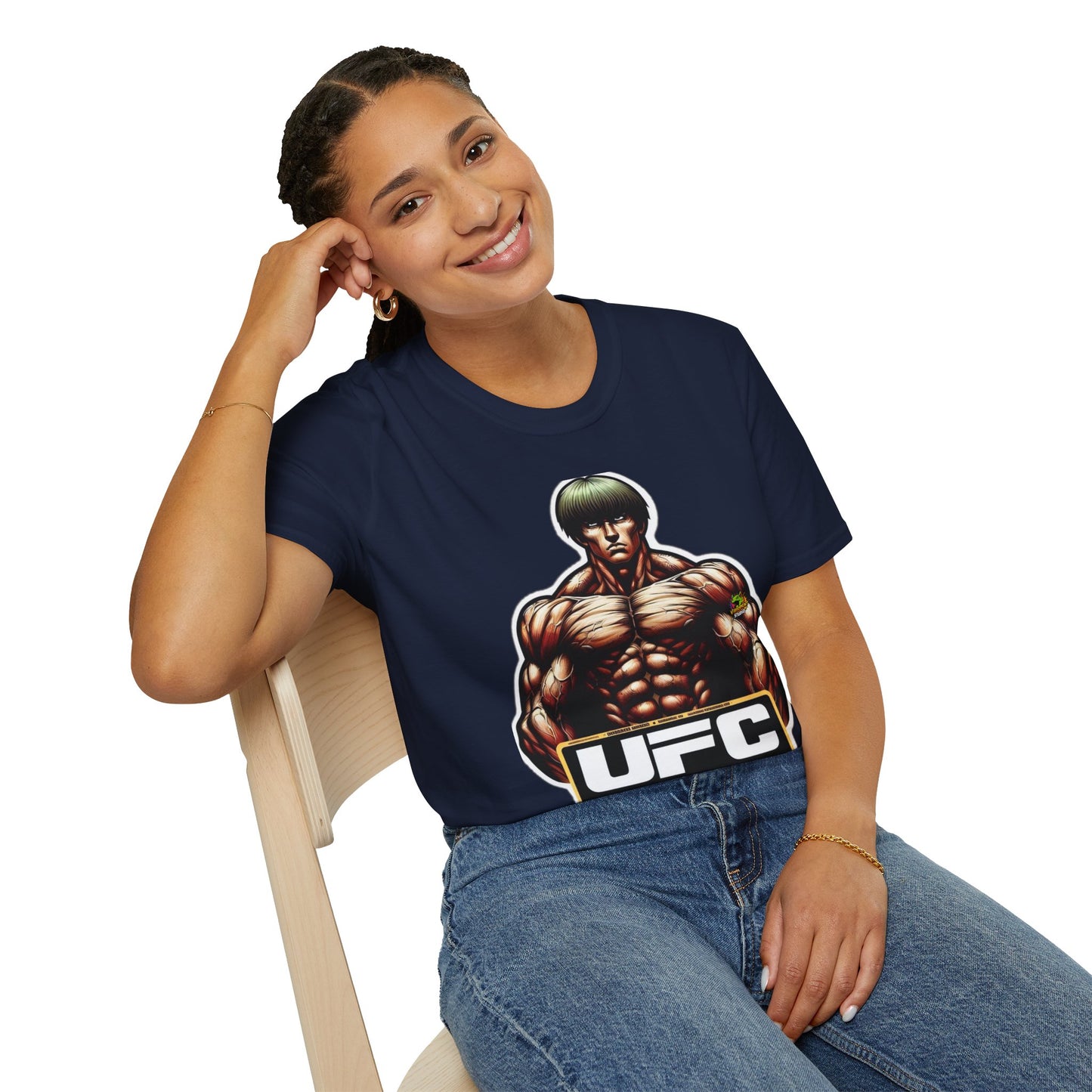 Anime - UFC T Shirt | Unleash Fierce Confidence | UFC Tee with Baki Anime Elements for Athletes - custom-made. limited stock. Order yours now and stand out with this exclusive piece!