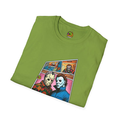 Michael Myers inspired design - Michael Myers Vintage Shirt | Jason Voorhees & Michael Picnic Tee - spooky season. limited edition vintage horror design. Order yours now and stand out with this exclusive piece!