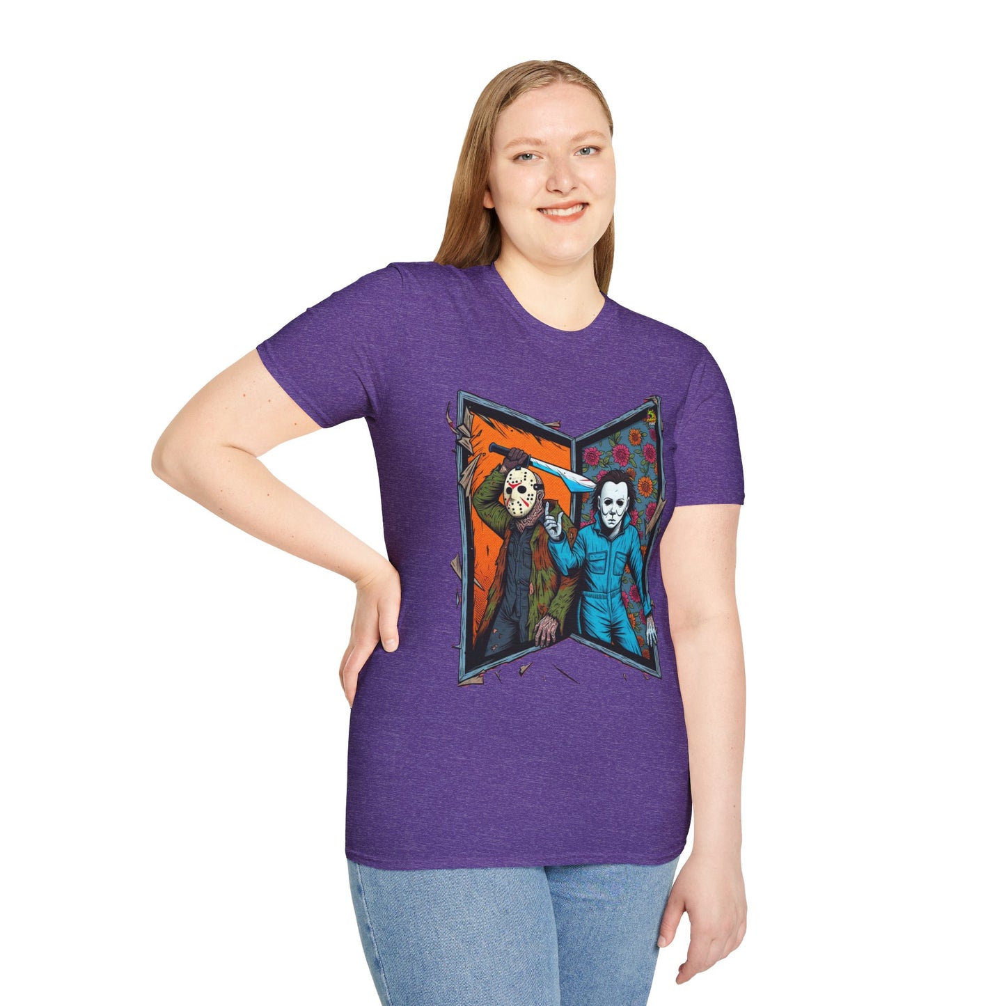 product - Jason Voorhees & Michael Myers T-Shirt | Funny Horror Tee - custom-made. perfect gift idea. Order yours now and stand out with this exclusive piece!